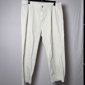 Callaway Golf Sport Mens Pleated Chino Pants Beige Stone 42x28 Cotton‎ Twill
